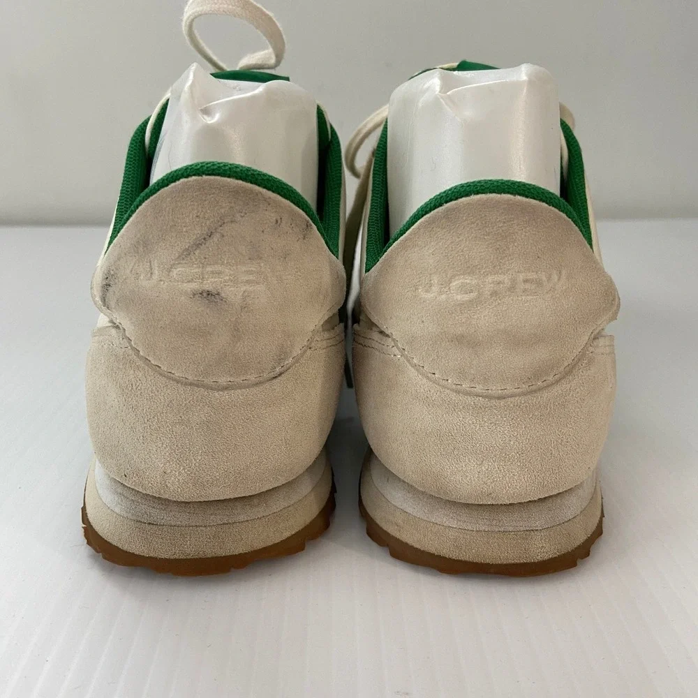 J Crew Lace Up Low Top Sneakers‎ Mountain White Kelly Green Womens 8.5